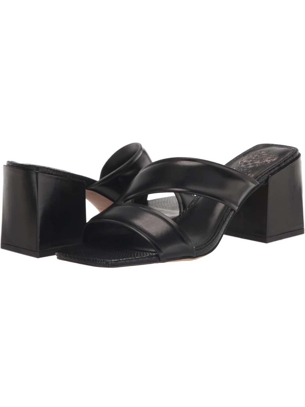 EUC Vince Camino Black Leather Block Heels size 8~$89 worn once!